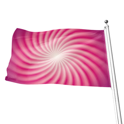 Pink Whirlpool Spiral Print Flag