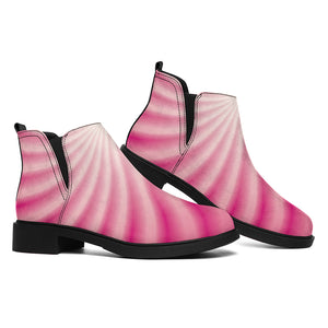 Pink Whirlpool Spiral Print Flat Ankle Boots