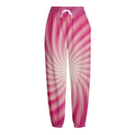 Pink Whirlpool Spiral Print Fleece Lined Knit Pants