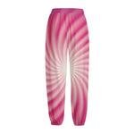 Pink Whirlpool Spiral Print Fleece Lined Knit Pants