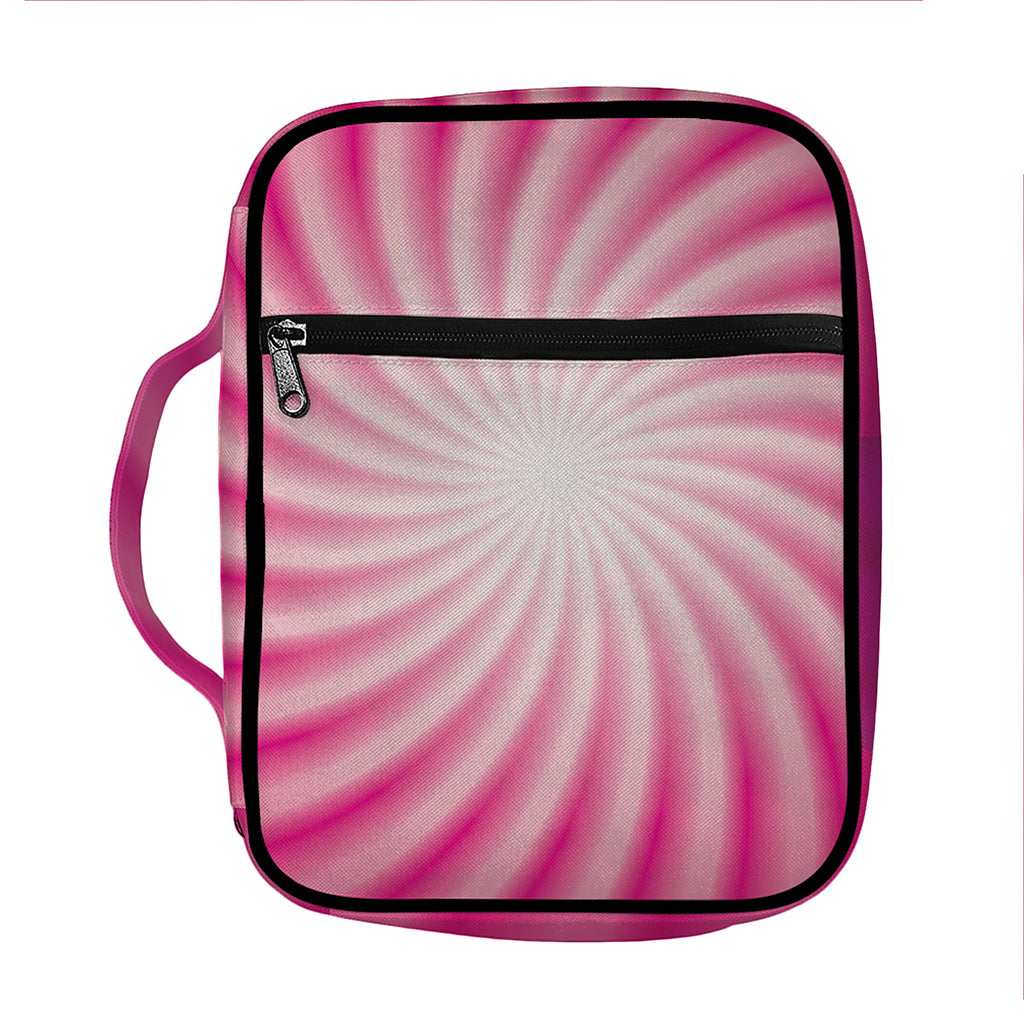 Pink Whirlpool Spiral Print Front Pocket Bible Bag