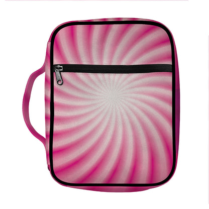 Pink Whirlpool Spiral Print Front Pocket Bible Bag