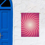 Pink Whirlpool Spiral Print Garden Flag