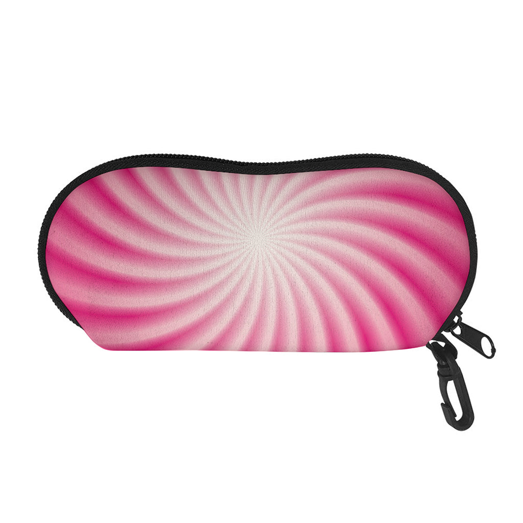 Pink Whirlpool Spiral Print Glasses Case