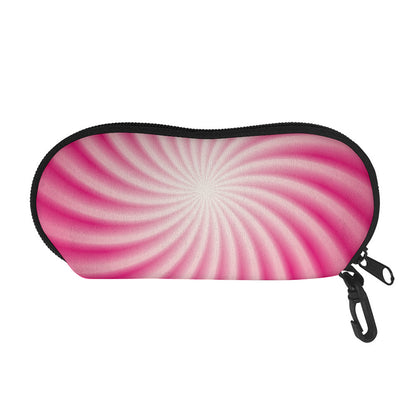 Pink Whirlpool Spiral Print Glasses Case