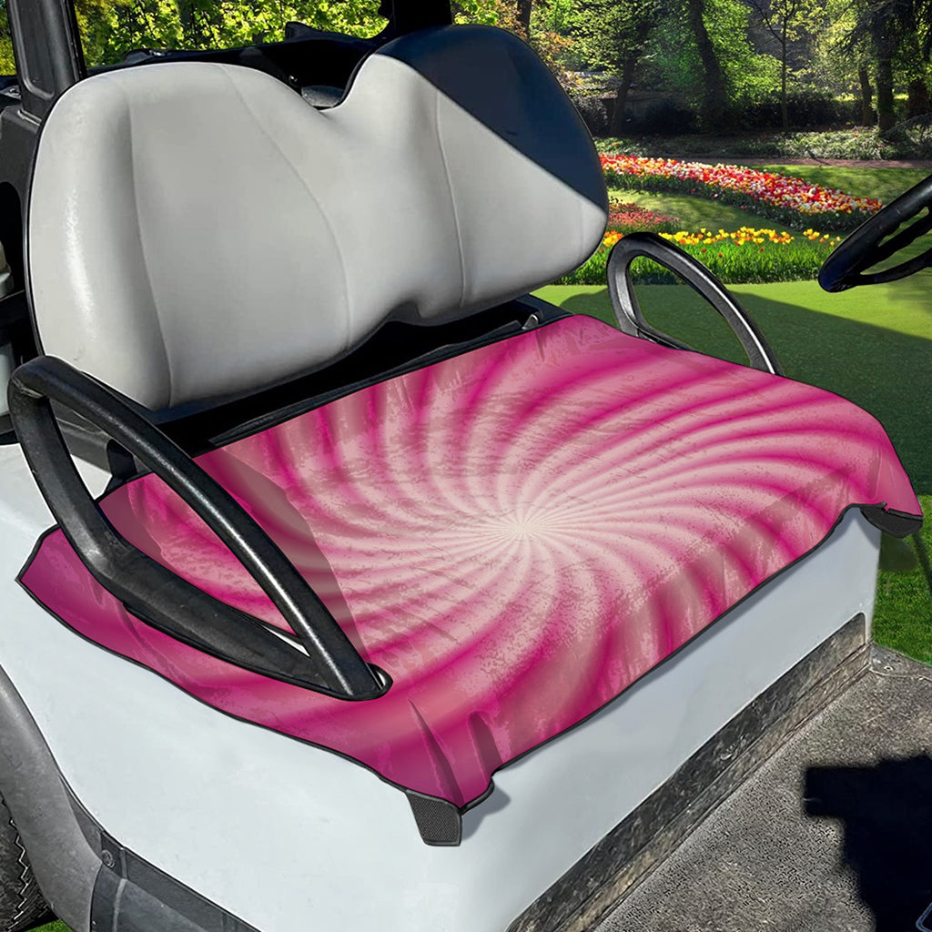 Pink Whirlpool Spiral Print Golf Cart Seat Cover