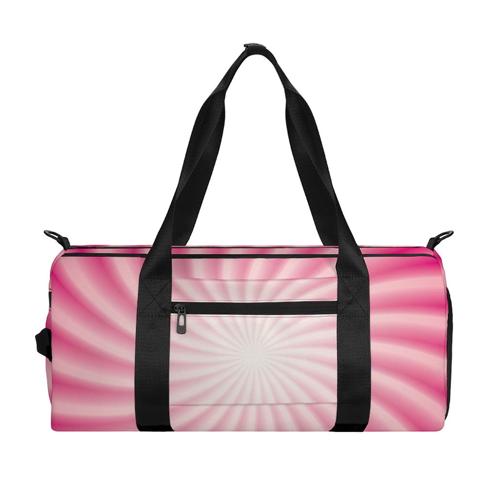 Pink Whirlpool Spiral Print Gym Bag