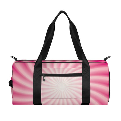 Pink Whirlpool Spiral Print Gym Bag