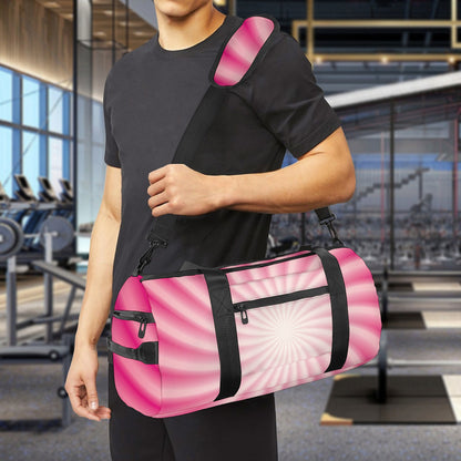 Pink Whirlpool Spiral Print Gym Bag