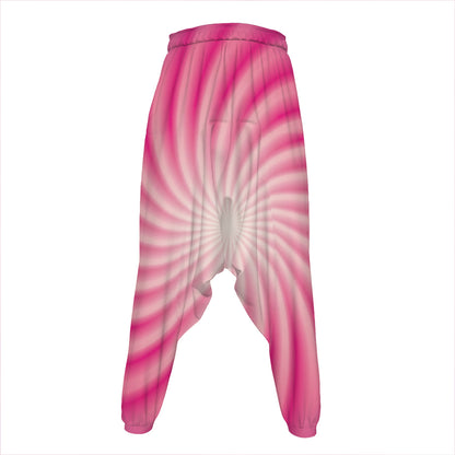 Pink Whirlpool Spiral Print Hammer Pants