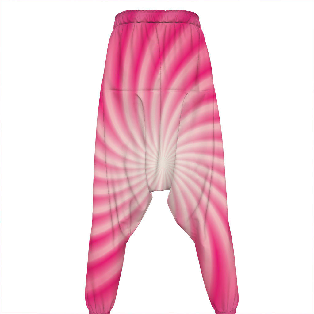 Pink Whirlpool Spiral Print Hammer Pants