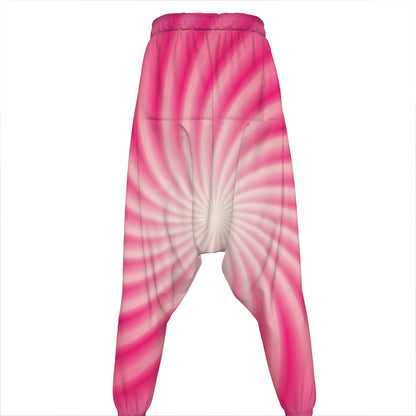 Pink Whirlpool Spiral Print Hammer Pants