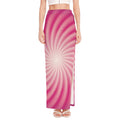 Pink Whirlpool Spiral Print High Slit Maxi Skirt