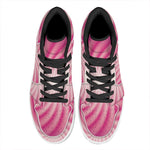 Pink Whirlpool Spiral Print High Top Leather Sneakers