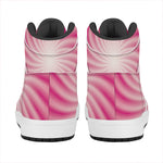 Pink Whirlpool Spiral Print High Top Leather Sneakers