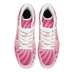 Pink Whirlpool Spiral Print High Top Leather Sneakers