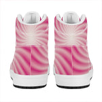 Pink Whirlpool Spiral Print High Top Leather Sneakers