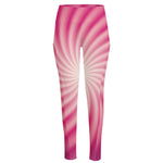 Pink Whirlpool Spiral Print High-Waisted Pocket Leggings
