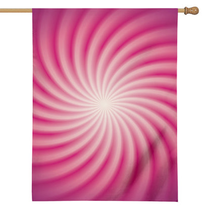 Pink Whirlpool Spiral Print House Flag