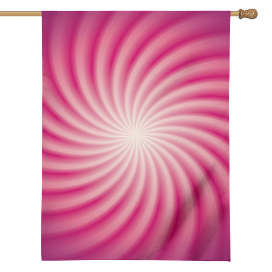 Pink Whirlpool Spiral Print House Flag