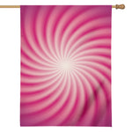 Pink Whirlpool Spiral Print House Flag