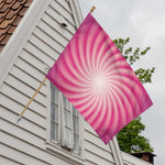 Pink Whirlpool Spiral Print House Flag