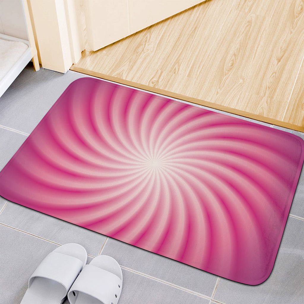 Pink Whirlpool Spiral Print Indoor Door Mat