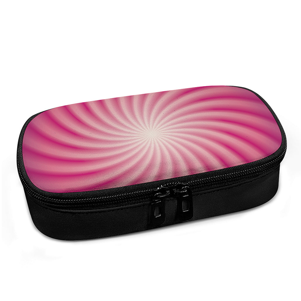 Pink Whirlpool Spiral Print Insulin Cooler Travel Case