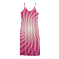Pink Whirlpool Spiral Print Jersey Midi Cami Dress