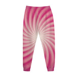 Pink Whirlpool Spiral Print Jogger Pants