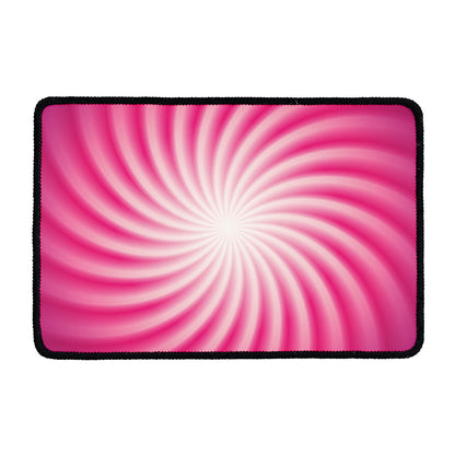 Pink Whirlpool Spiral Print Kitchen Mat