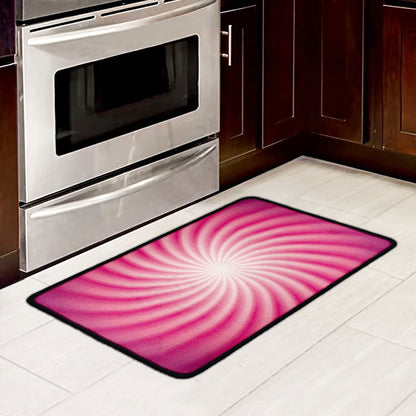 Pink Whirlpool Spiral Print Kitchen Mat