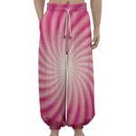 Pink Whirlpool Spiral Print Lantern Pants