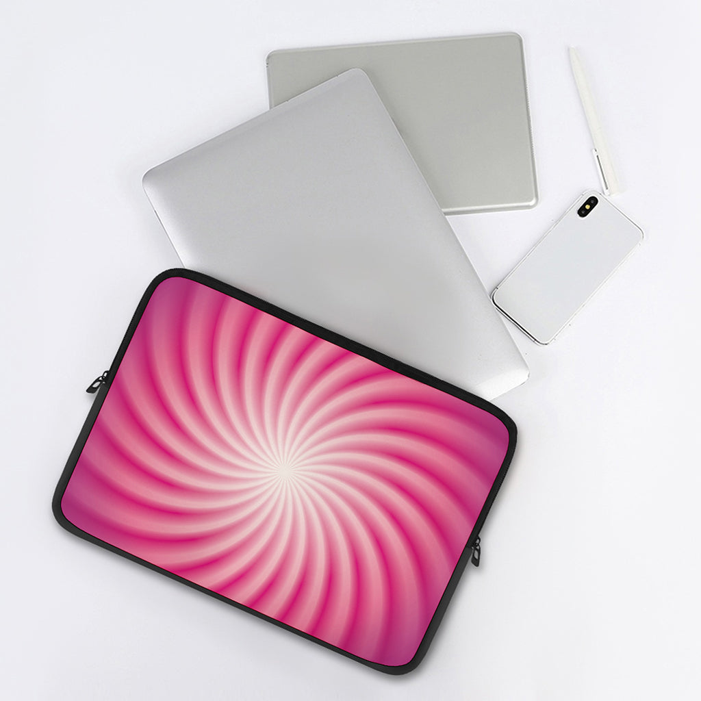Pink Whirlpool Spiral Print Laptop Sleeve