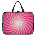 Pink Whirlpool Spiral Print Laptop Sleeve With Handle