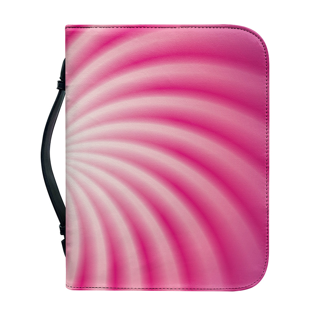Pink Whirlpool Spiral Print Leather Bible Cover