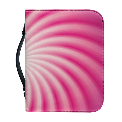 Pink Whirlpool Spiral Print Leather Bible Cover