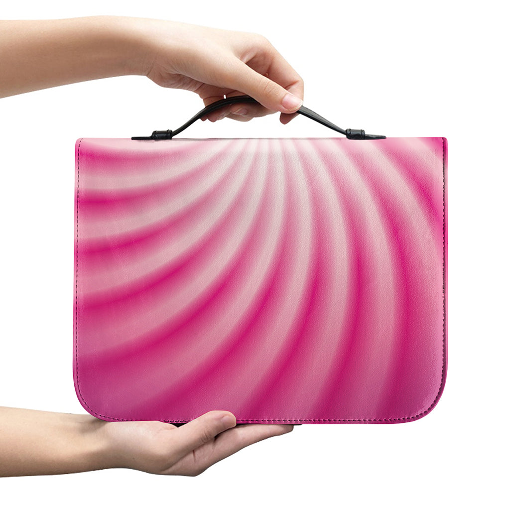 Pink Whirlpool Spiral Print Leather Bible Cover