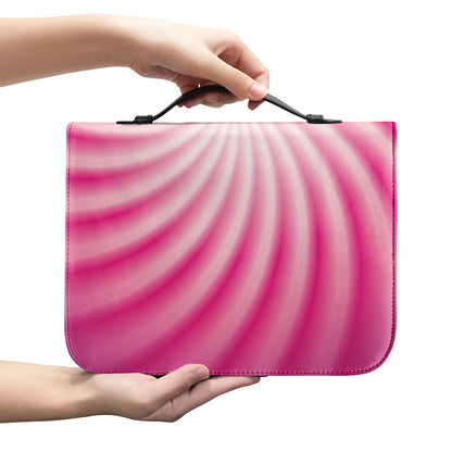 Pink Whirlpool Spiral Print Leather Bible Cover