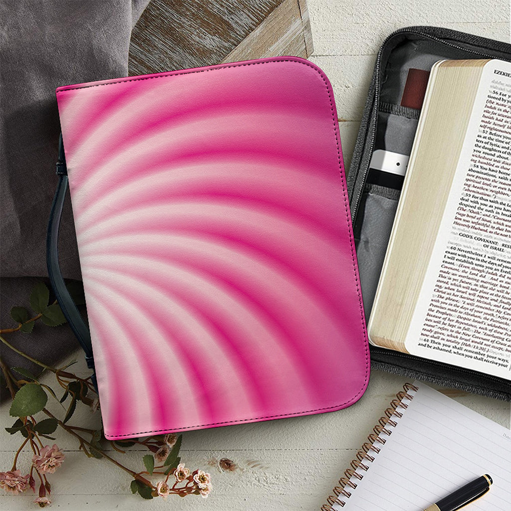 Pink Whirlpool Spiral Print Leather Bible Cover