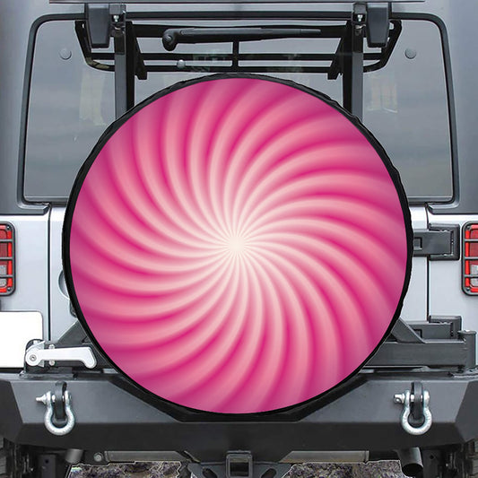 Pink Whirlpool Spiral Print Leather Spare Tire Cover