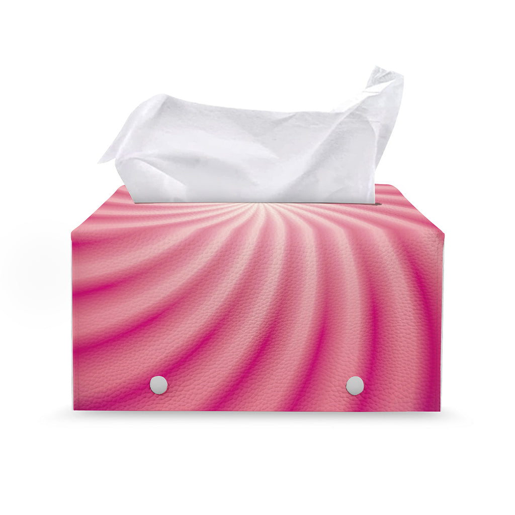 Pink Whirlpool Spiral Print Leather Tissue Box Cover