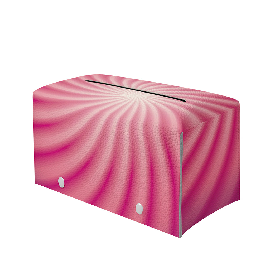 Pink Whirlpool Spiral Print Leather Tissue Box Cover