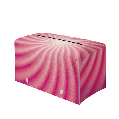 Pink Whirlpool Spiral Print Leather Tissue Box Cover