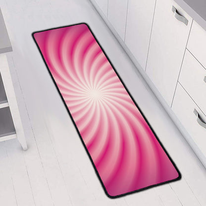 Pink Whirlpool Spiral Print Long Kitchen Mat