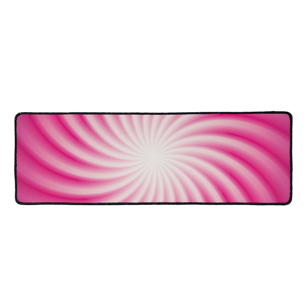 Pink Whirlpool Spiral Print Long Kitchen Mat