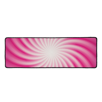 Pink Whirlpool Spiral Print Long Kitchen Mat