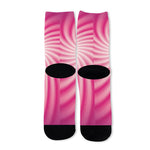 Pink Whirlpool Spiral Print Long Socks