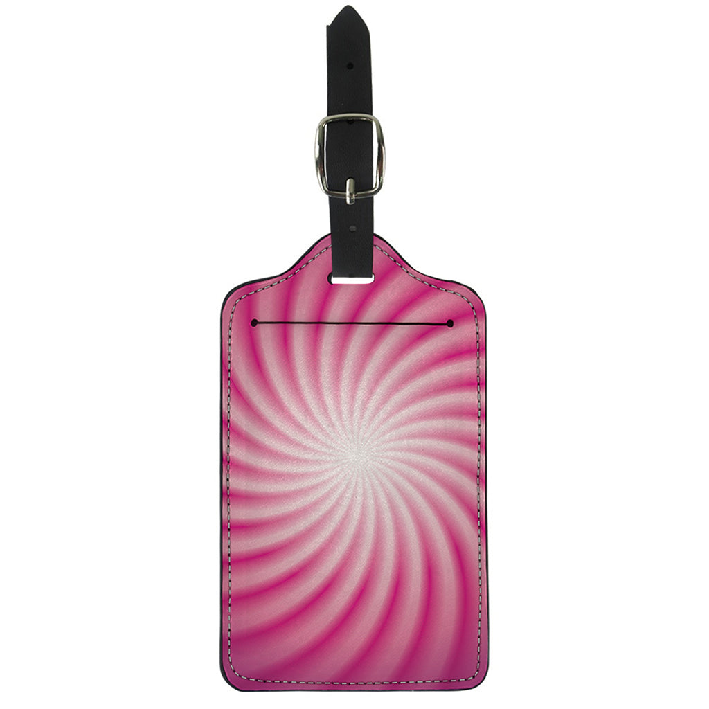 Pink Whirlpool Spiral Print Luggage Tag