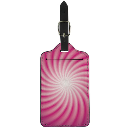 Pink Whirlpool Spiral Print Luggage Tag